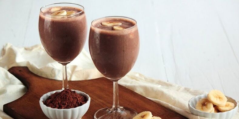 cocktail de ciocolată cu banane pentru slăbire